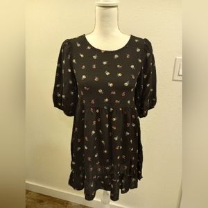 CJLA Tiny Black Floral Dress, Sz XXS-M